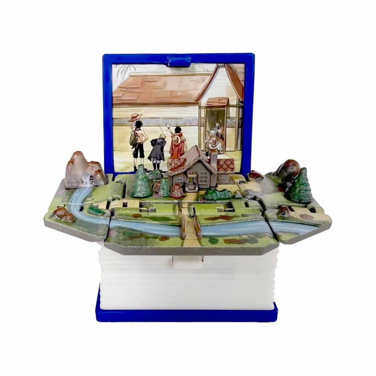 Luffy / Ace / Sabo Three Brothers 3D Folding pop-up Book Key Chain