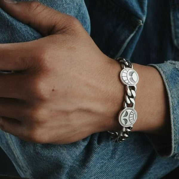Ace Hand-made handsome fashion trends silver hand catenaryd