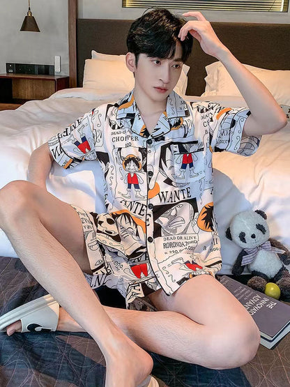 Luffy Ice Silk Short-Sleeved Pajamas