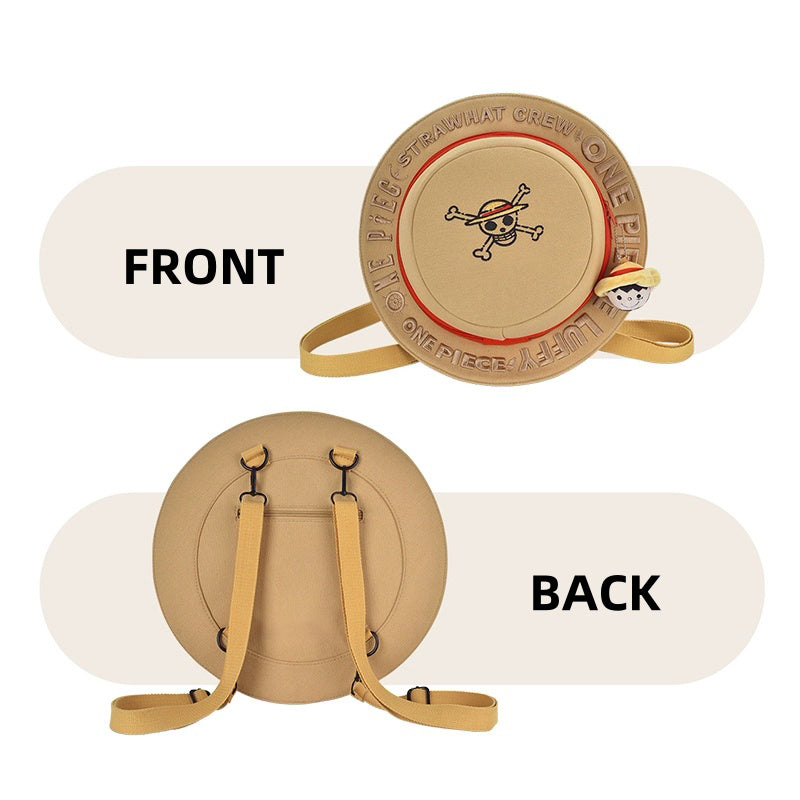 Luffy Straw Hat Shape Backpack One Piece Side Bag | Carrying Adventure Dreams