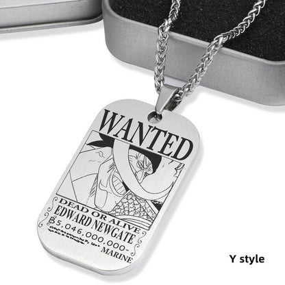 Luffy / Zoro / Nami / Sanji Titanium One Piece Character Bounty Necklace