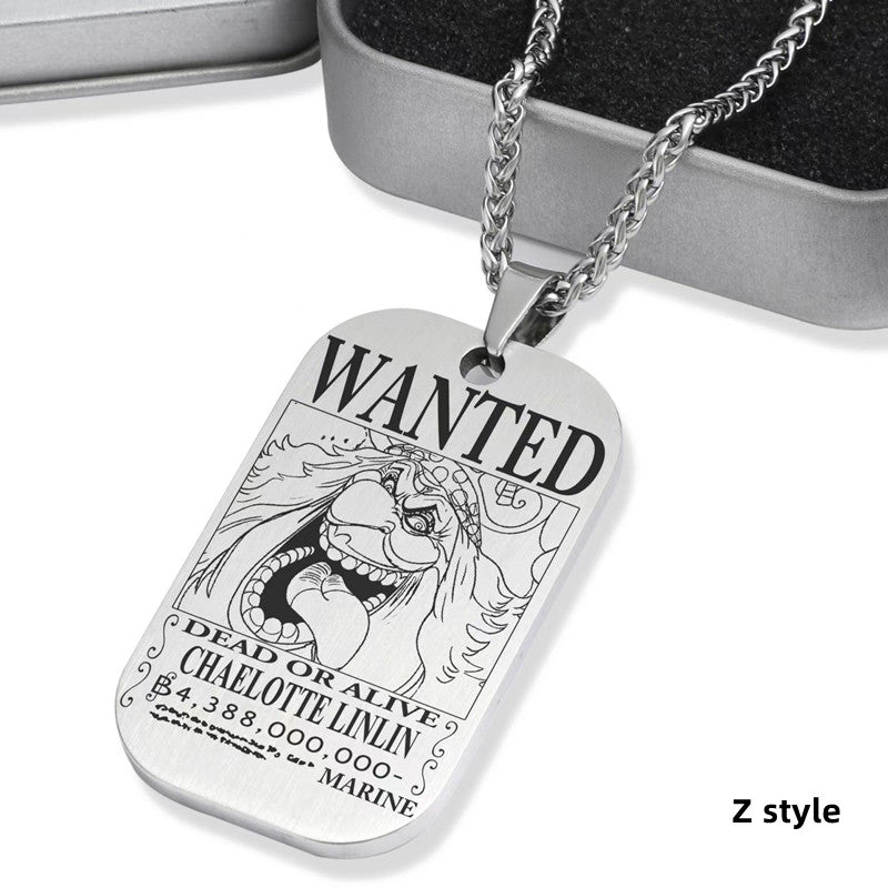 Luffy / Zoro / Nami / Sanji Titanium One Piece Character Bounty Necklace