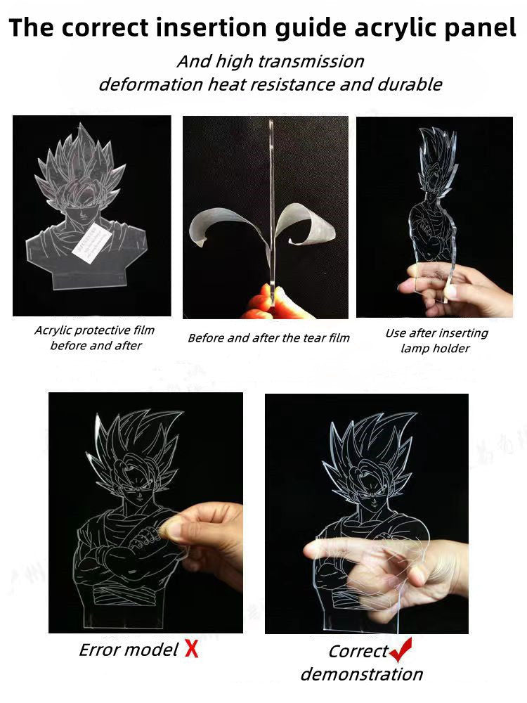 Luffy / Zoro / Sanji Acrylic Panel Character Night Lights