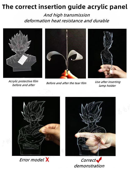 Luffy / Zoro / Sanji Acrylic Panel Character Night Lights