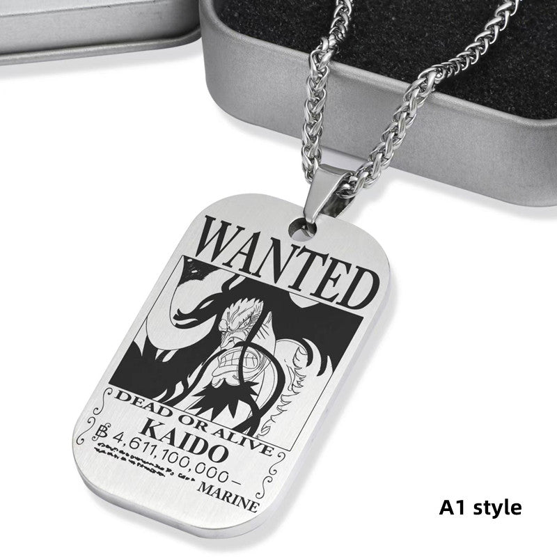 Luffy / Zoro / Nami / Sanji Titanium One Piece Character Bounty Necklace