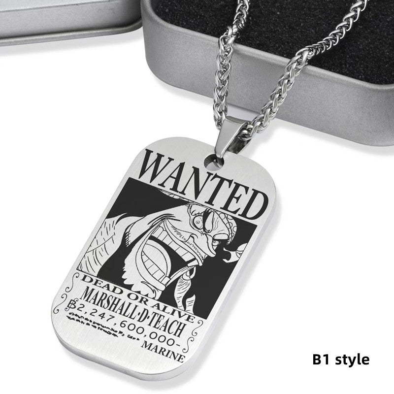 Luffy / Zoro / Nami / Sanji Titanium One Piece Character Bounty Necklace