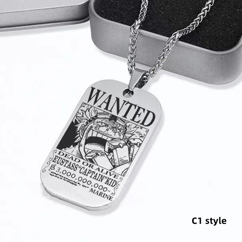 Luffy / Zoro / Nami / Sanji Titanium One Piece Character Bounty Necklace