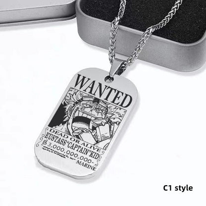 Luffy / Zoro / Nami / Sanji Titanium One Piece Character Bounty Necklace