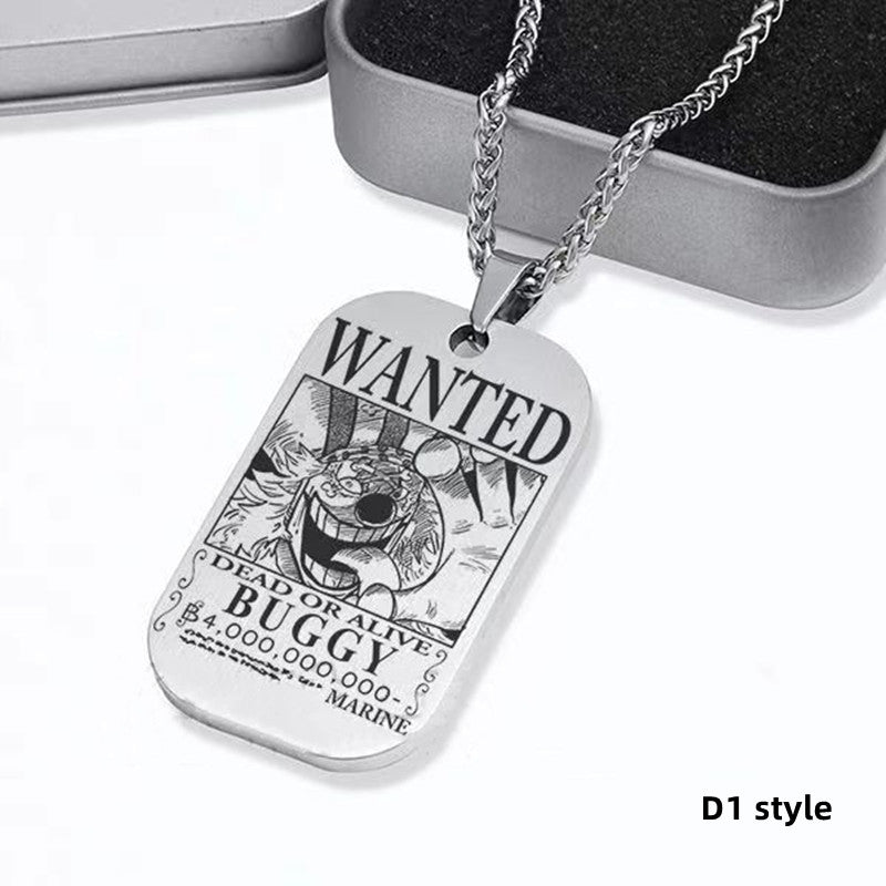 Luffy / Zoro / Nami / Sanji Titanium One Piece Character Bounty Necklace