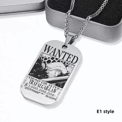 Luffy / Zoro / Nami / Sanji Titanium One Piece Character Bounty Necklace