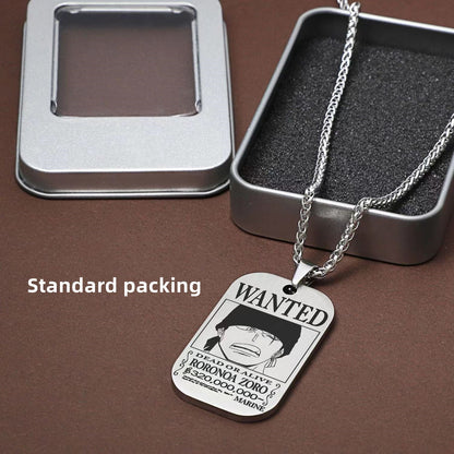 Luffy / Zoro / Nami / Sanji Titanium One Piece Character Bounty Necklace