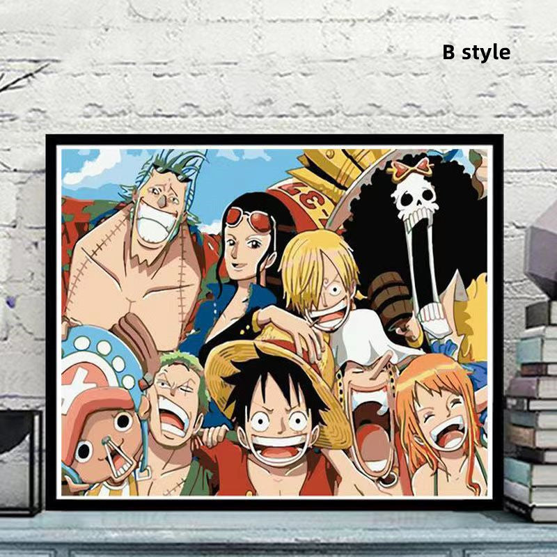 Luffy / Zoro / Nami Handsome Handicraft Doodle Digital Oil Painting