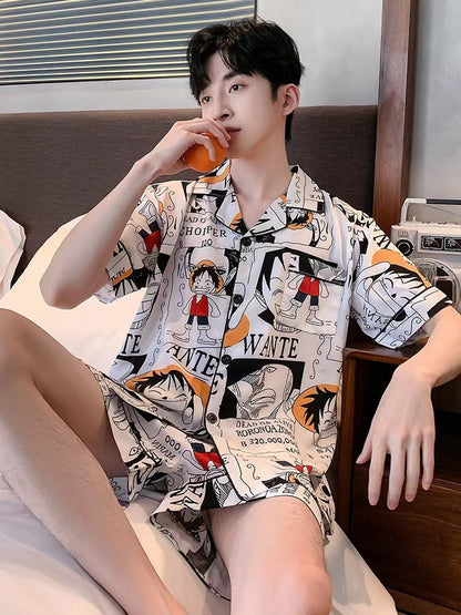 Luffy Ice Silk Short-Sleeved Pajamas