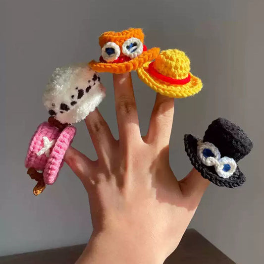 Handmade Luffy, Ace, Sabo & Chopper Mini Pirate Hats | DIY Knitted Anime Hats
