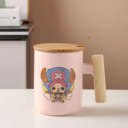 Luffy / Chopper / Zoro / Sanji Mug Gift Box Set Ceramic Mug With Lid Spoon