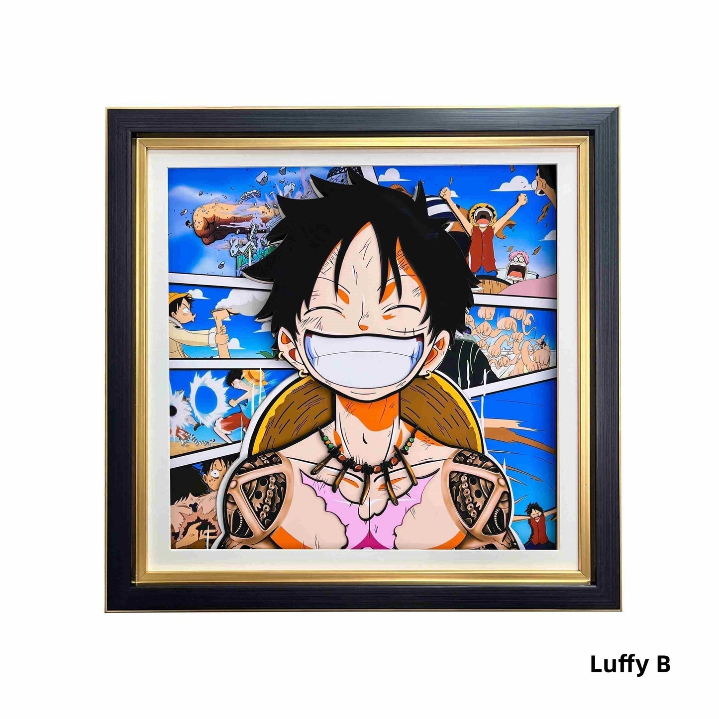 Luffy / Ace / Zoro One Piece Framed  3D Wall Art | Cartoon Drawing Handicraft