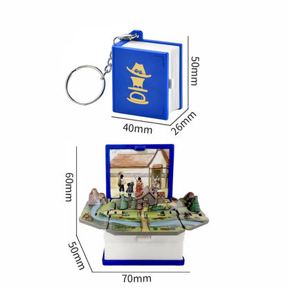 Luffy / Ace / Sabo Three Brothers 3D Folding pop-up Book Key Chain