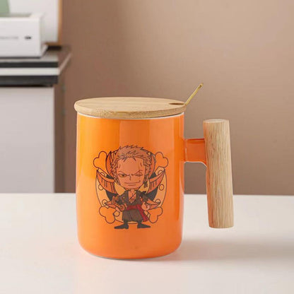 Luffy / Chopper / Zoro / Sanji Mug Gift Box Set Ceramic Mug With Lid Spoon