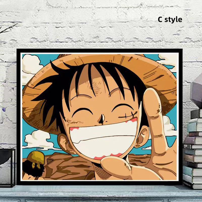 Luffy / Zoro / Nami Handsome Handicraft Doodle Digital Oil Painting