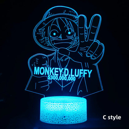 Luffy / Zoro / Sanji Acrylic Panel Character Night Lights