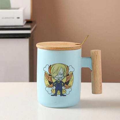 Luffy / Chopper / Zoro / Sanji Mug Gift Box Set Ceramic Mug With Lid Spoon