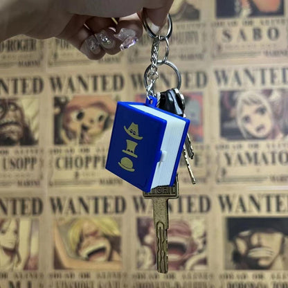 Luffy / Ace / Sabo Three Brothers 3D Folding pop-up Book Key Chain