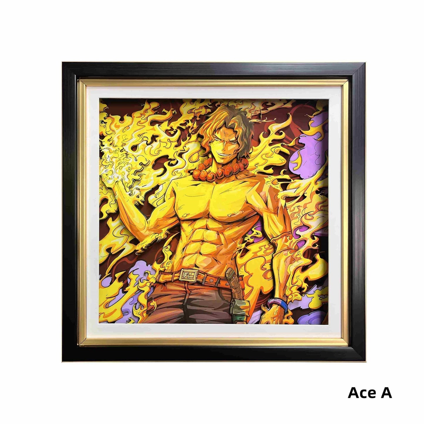 Luffy / Ace / Zoro One Piece Framed  3D Wall Art | Cartoon Drawing Handicraft