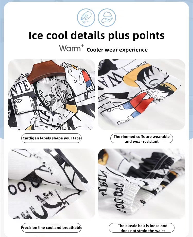 Luffy Ice Silk Short-Sleeved Pajamas