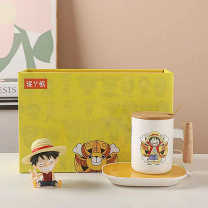 Luffy / Chopper / Zoro / Sanji Mug Gift Box Set Ceramic Mug With Lid Spoon