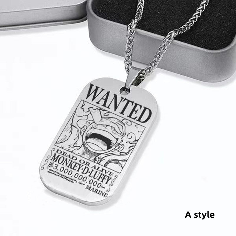 Luffy / Zoro / Nami / Sanji Titanium One Piece Character Bounty Necklace