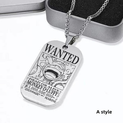 Luffy / Zoro / Nami / Sanji Titanium One Piece Character Bounty Necklace