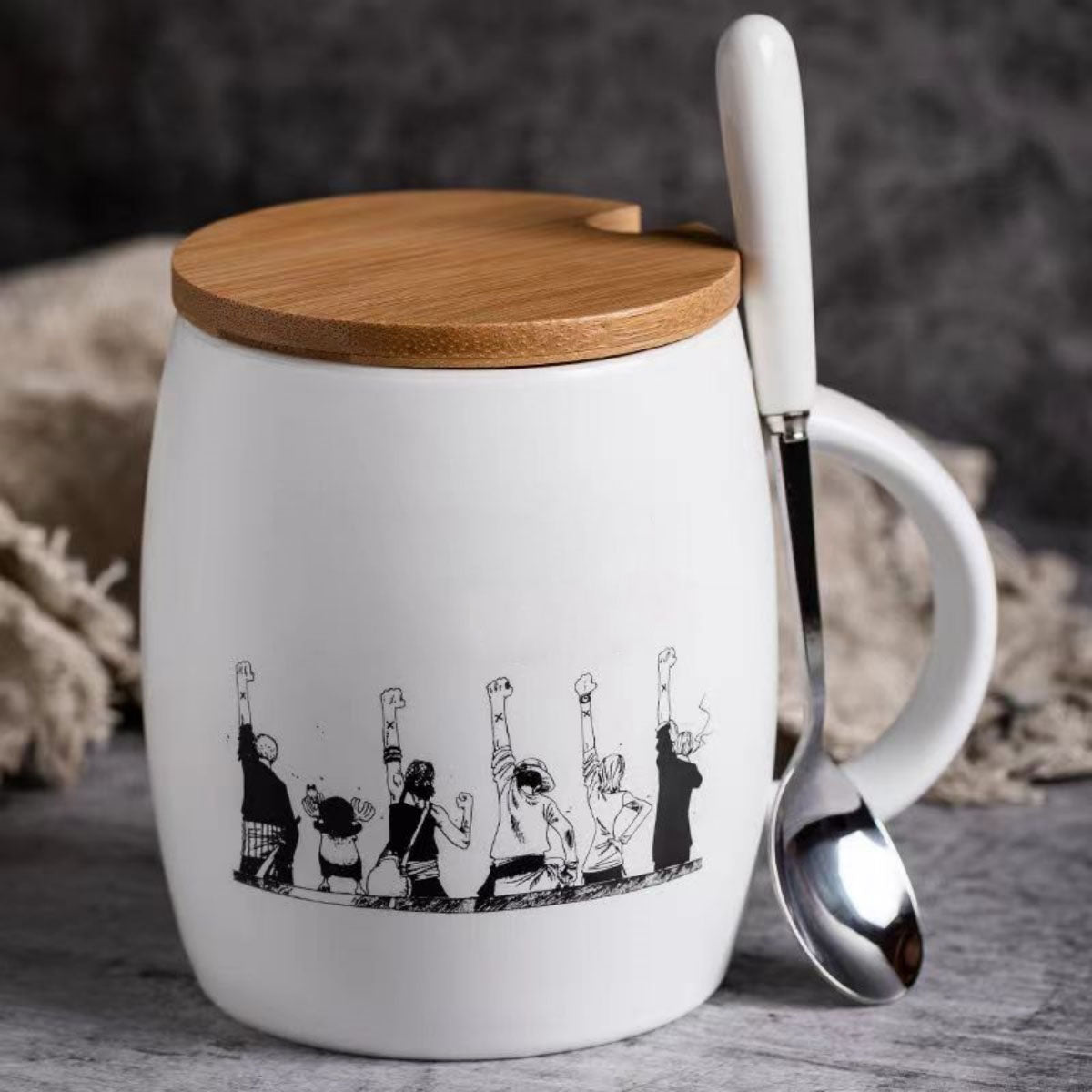 Luffy / Zoro Ceramic Cup Delicate And Durable Heat Resistant Ceramic Cup