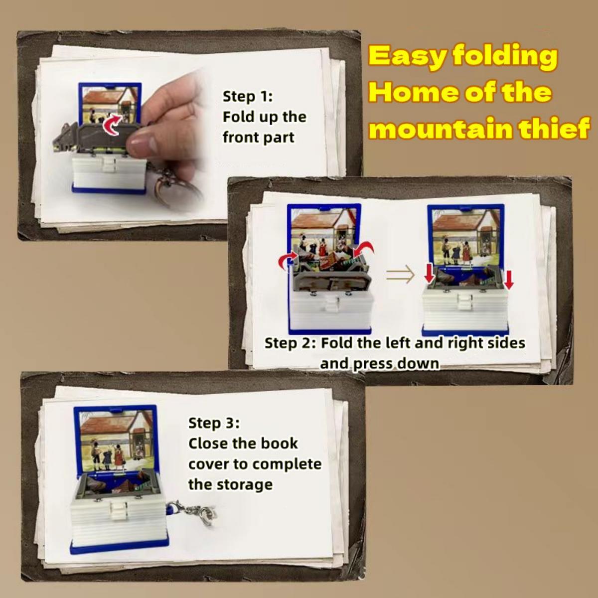 Luffy / Ace / Sabo Three Brothers 3D Folding pop-up Book Key Chain