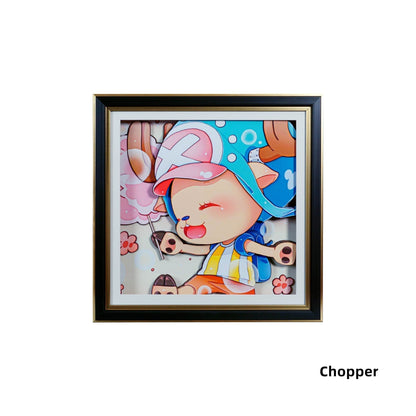 Luffy / Ace / Zoro One Piece Framed  3D Wall Art | Cartoon Drawing Handicraft